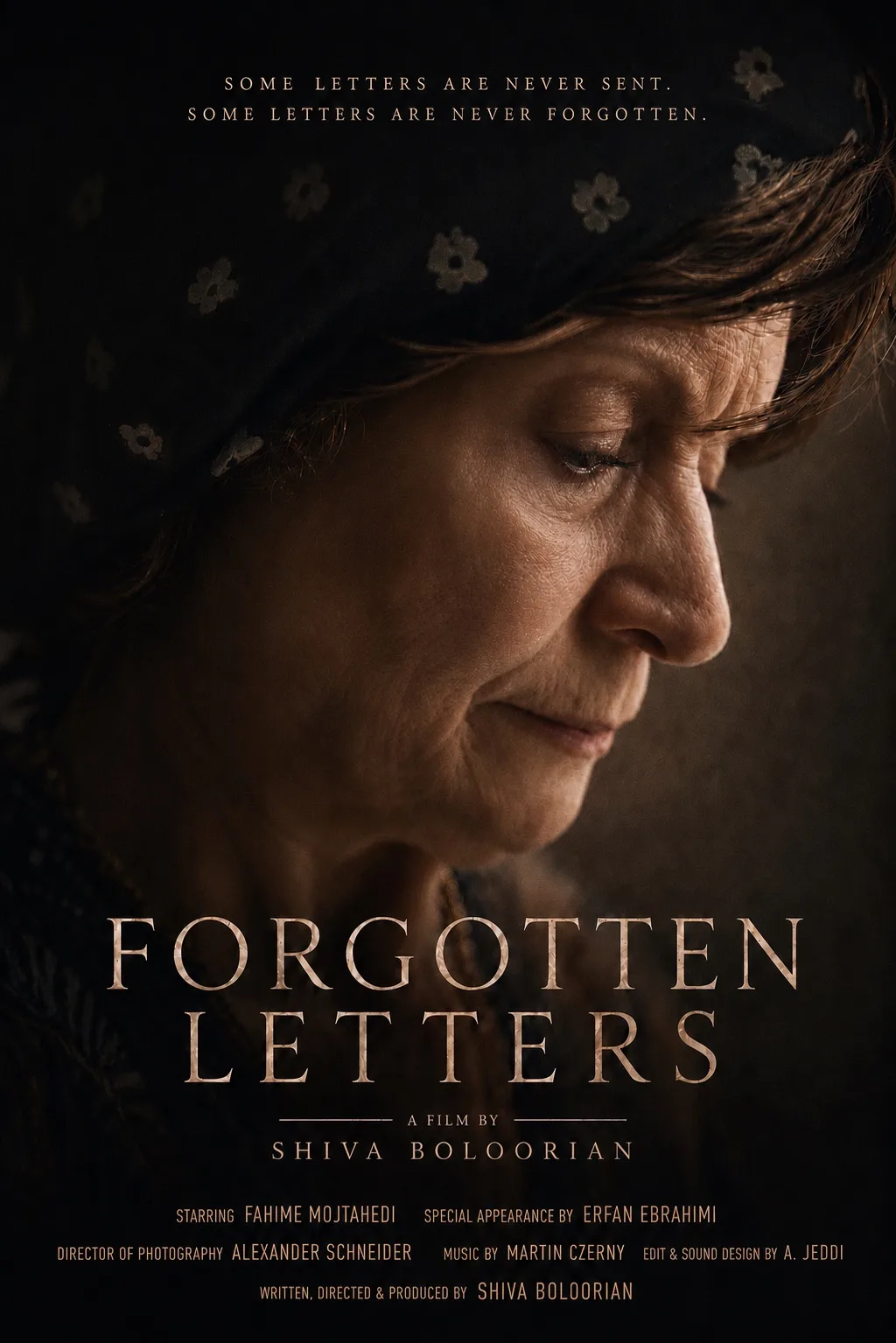 Poster for Forgotten Letters, a film by Shiva Boloorian